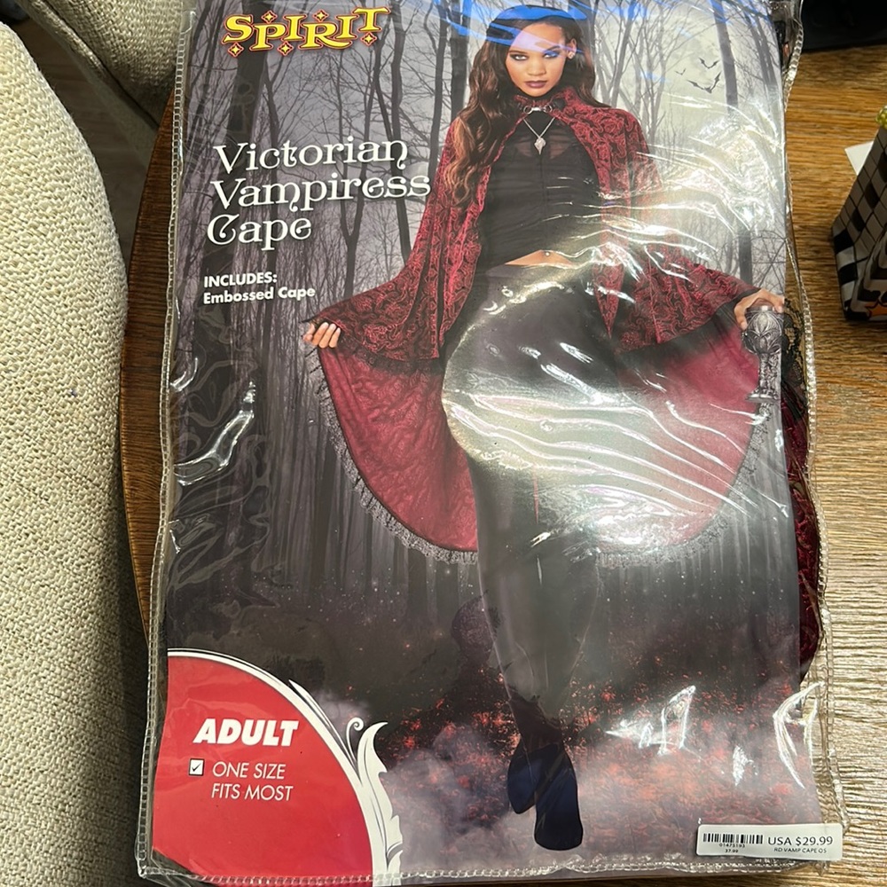 Spirit Victorian Vampiress Cape - Burgundy and Black - Worn Twice!